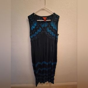 Missoni For Target L Black and Blue Geometric Women's Maxi Dress